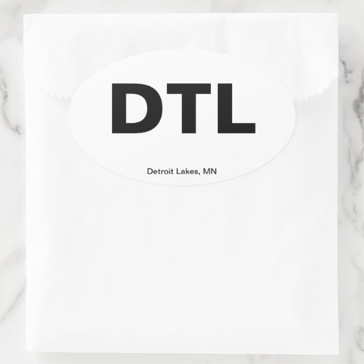 空港コード – ミネソタ州デトロイトレイクス 楕円形シール (バッグ)