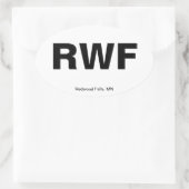 空港コード – ミネソタ州レッドウッド滝 楕円形シール (バッグ)