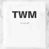 空港コード – ミネソタ州2つの港 楕円形シール (バッグ)