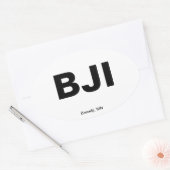 空港コード – ミネソタ州，ベミジ 楕円形シール (封筒)