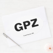 空港コード – ミネソタ，グランドラピッド 楕円形シール (封筒)