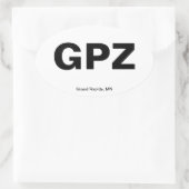 空港コード – ミネソタ，グランドラピッド 楕円形シール (バッグ)