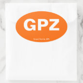 空港コード – ミネソタ，グランドラピッド 楕円形シール (バッグ)