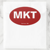 空港コード – ミネソタ，マンカト 楕円形シール (バッグ)