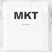 空港コード – ミネソタ,マンカト 楕円形シール (バッグ)