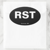 空港コード – ミネソタ,ロチェスター 楕円形シール (バッグ)