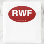 空港コード-レッドウッドの滝、ミネソタ 楕円形シール (バッグ)