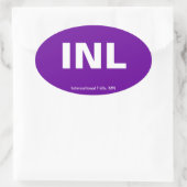 空港コード – 国際的滝，ミネソタ 楕円形シール (バッグ)