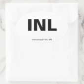 空港コード – 国際的滝，ミネソタ 楕円形シール (バッグ)