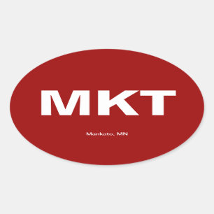 空港コード- Mankato、ミネソタ 楕円形シール