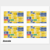 空港シンボルや象徴 長方形シール (シート)