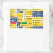 空港シンボルや象徴 長方形シール (バッグ)