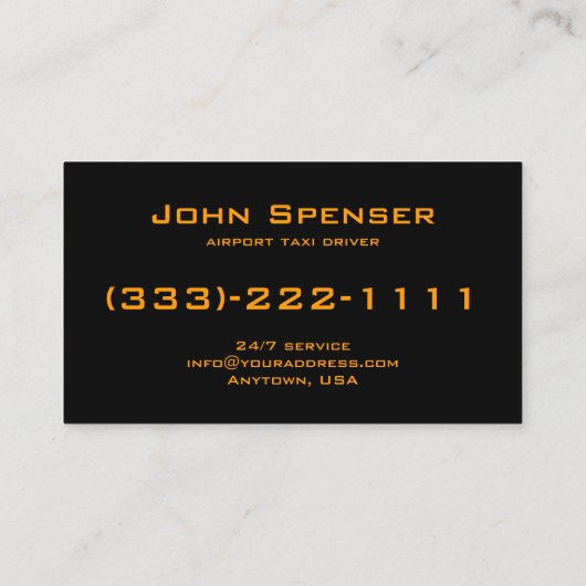 空港タクシーサービス名刺 名刺 (裏面)