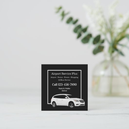 空港タクシー両面SUV名刺 スクエア名刺 (スタンド正面)