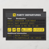 空港便出発誕生日招待状 招待状 (正面/裏面)