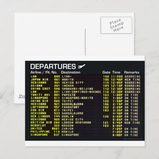 空港出発はがき ポストカード (正面/裏面)