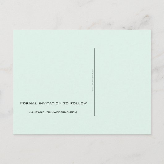 空港手荷物要求テーマウェディング日付を保存 案内ポストカード (裏面)