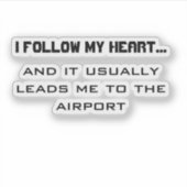 空港旅行引用文後を追 – 私のハート... シール (正面)