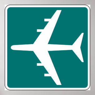 空港記号サイン飛行機旅行アイコンポスター ポスター