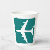 空港記号サイン飛行機旅行アイコン 紙コップ (正面)