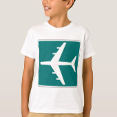 空港記号サイン飛行機旅行アイコン Tシャツ (正面)