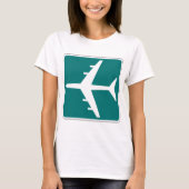 空港記号サイン飛行機旅行アイコン Tシャツ (正面)