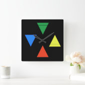 空火水地 スクエア壁時計 (ホーム)