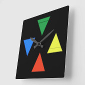 空火水地 スクエア壁時計 (傾斜)