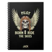 空生まれに乗るのは、クールおもしろい航空カスタム ノートブック (正面)
