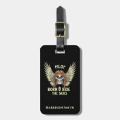 空生まれに乗るパイロット，航空クール,カスタム航空 ラゲッジタグ (正面縦)