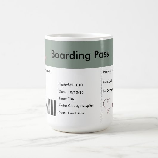 空男女兼用チケット妊娠の発表 コーヒーマグカップ (中央)