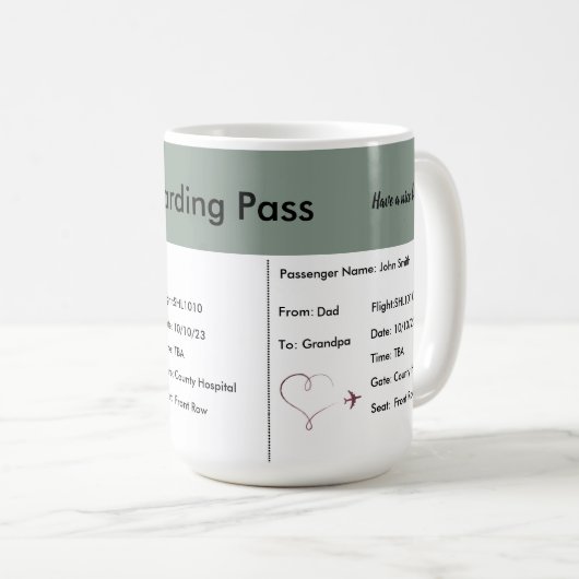 空男女兼用チケット妊娠の発表 コーヒーマグカップ (正面右)