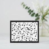 空白に音楽の音符（背景色を追加） 招待状 (スタンド正面)