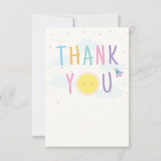 空白のかわいい太陽サンキューカード サンキューカード