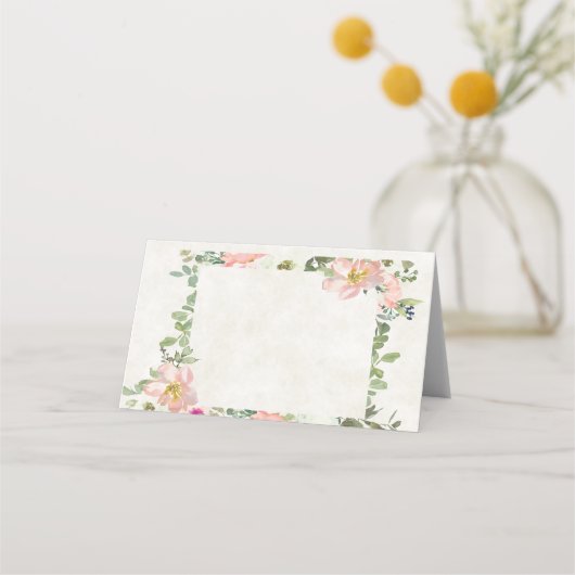 空白のかわいらしフローラ結婚枠 プレイスカード (裏面)