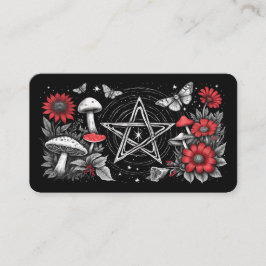 空白のきのこ星形五角形Oracleカード 名刺