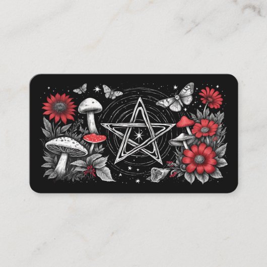 空白のきのこ星形五角形Oracleカード 名刺 (正面)
