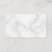 空白ので白い大理石の結婚式 プレイスカード (裏面)