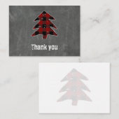 空白ので赤いバッファローの格子縞のメリークリスマスは感謝していしています ノートカード (正面/裏面)