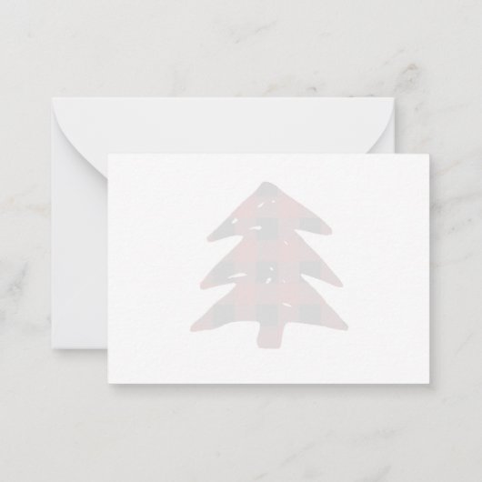 空白ので赤いバッファローの格子縞のメリークリスマスは感謝していしています ノートカード (裏面)