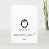 空白ので黒く及び白いペンギンのサンキューカード サンキューカード (裏面)