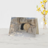 空白のなカードのイエス・キリストの空の墓 カード (黄色い花)