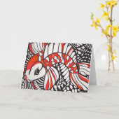 空白のなカードのオレンジコイ カード (黄色い花)