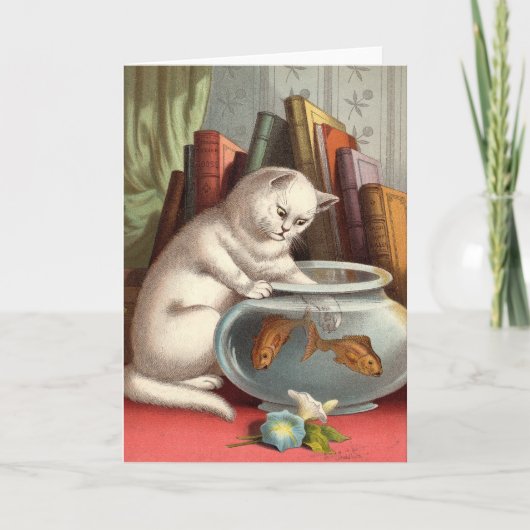 空白のなカード-いけない猫シリーズ-魚釣り猫 カード (正面)