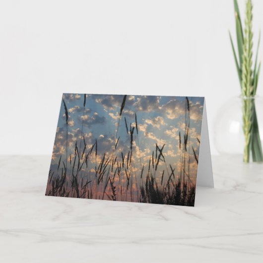 空白のなカード-バンクーバー島の日没 サンキューカード (正面)