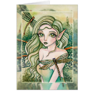 空白のなカード-緑のトンボ