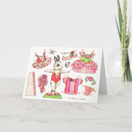 空白のなカーネーションの紙の人形カード カード (正面)