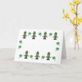 空白のなシャムロックおよび小妖精 カード (黄色い花)