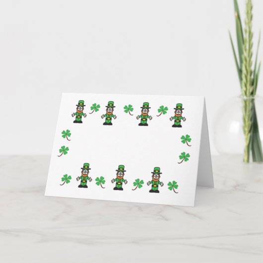 空白のなシャムロックおよび小妖精 カード (正面)