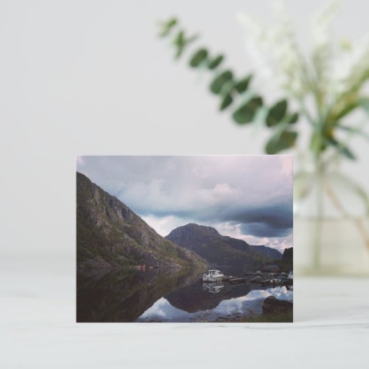 空白のなノルウェーの景色の挨拶状 カード (スタンド正面)